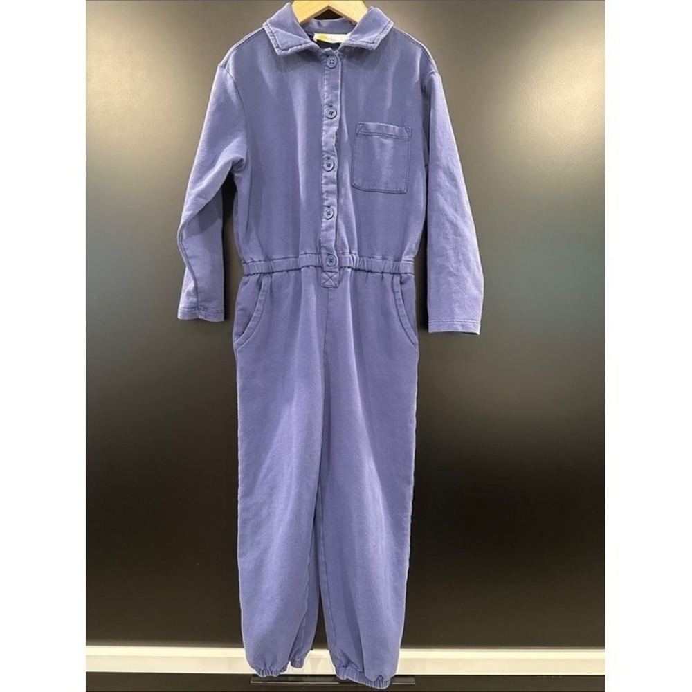 Boden Kids Periwinkle Blue Cotton Jersey Long Sleeve Jumpsuit 5-6Y 116cm